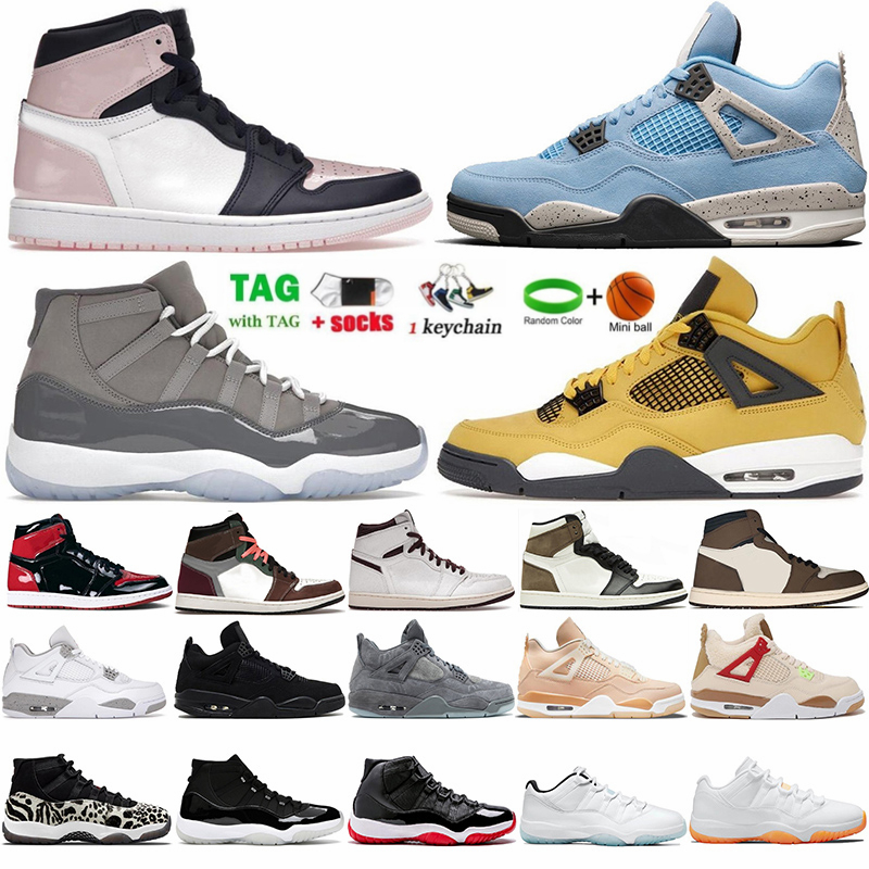 

Mens Basketball Shoes Jumpman 1 1s High OG Bordeaux Dark Mocha University Blue Womens Sneakers 4 4s Black Cat Lightning 11 11s Cool Grey Classic Trainers, 42
