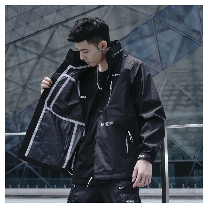 

2021 New Spring Waterproof Hooded Male Casual Sporting Coat Motorcycle Fashion Outerwear Windbreaker Jacket Men S5j2, White