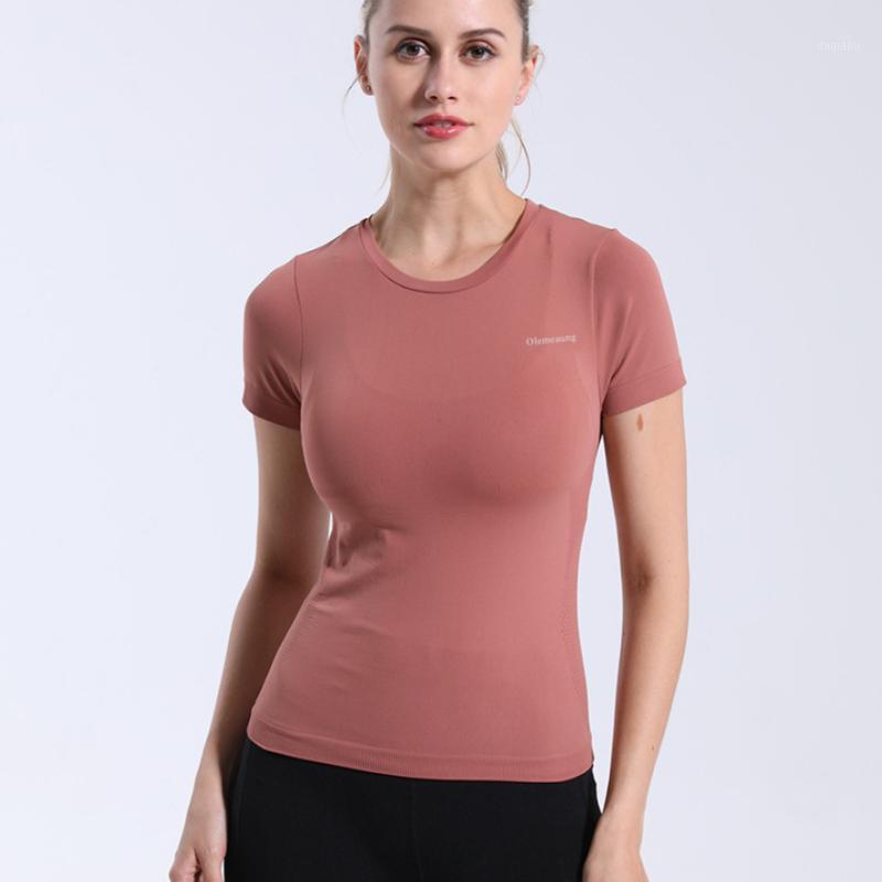 

Women Yoga Top Seamless Sport T Shirts Fitness Clothes Short Sleeve Yoga Shirt Gym Top Running Active Wear Sport Femme1, Black