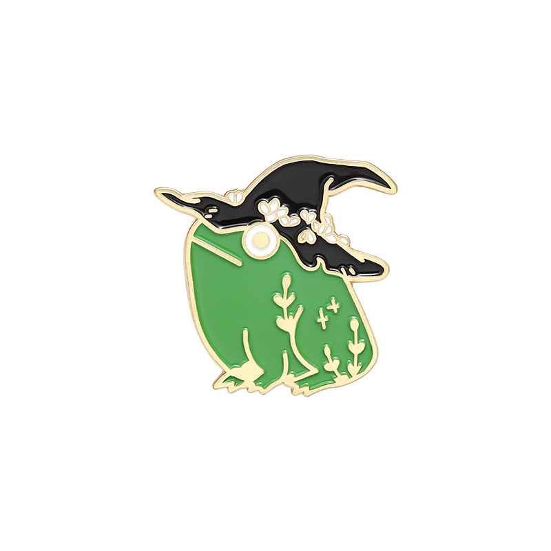 

Witch Hat Frog Cute Funny Brooches Pins for Women Men Kids Cartoon Animal Metal Badge Bag Denim Decor Accessories