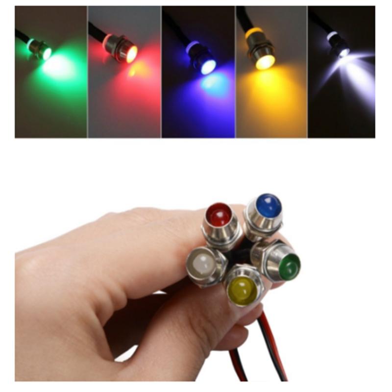 

10x LED Indicator Light 5 Colors Lamp Dash Directional Car Motorcycle, As pic