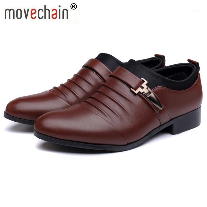 

movechain Fashion Men's Wedding Party Shoes Man Leather Dress Business Shoe Mens Slip-On Pointed Toe Casual Flats Oxfords1, Style 4