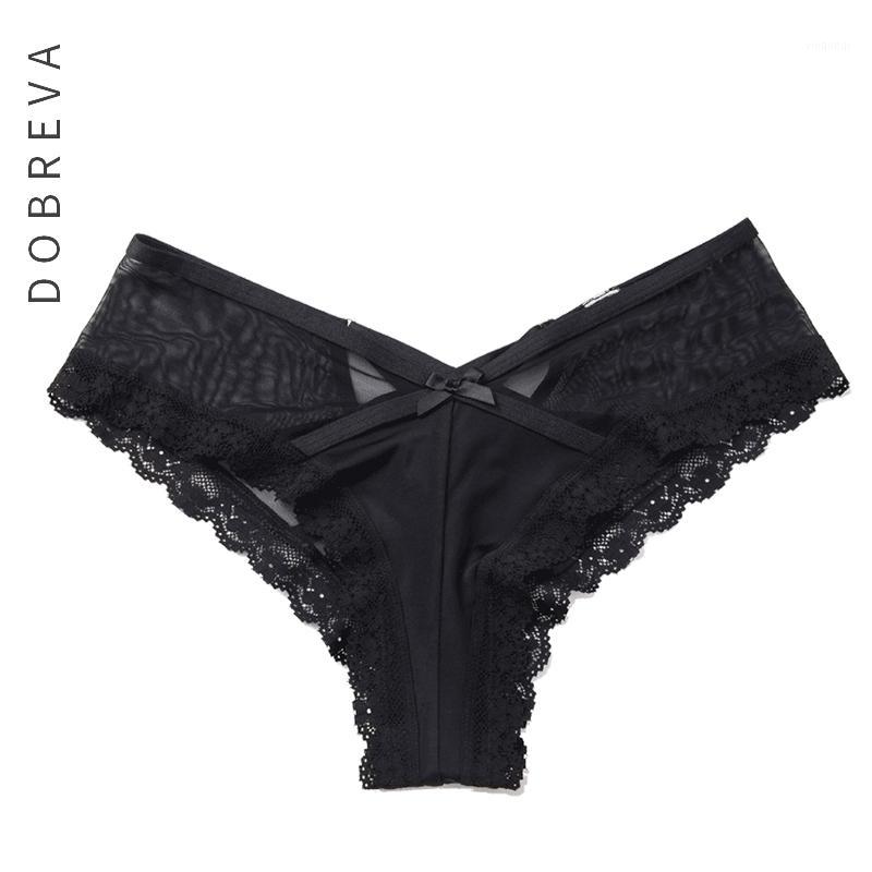 

Women's Panties DOBREVA Women's Underwear Low Rise Cheeky With Mesh Lace1, Black01