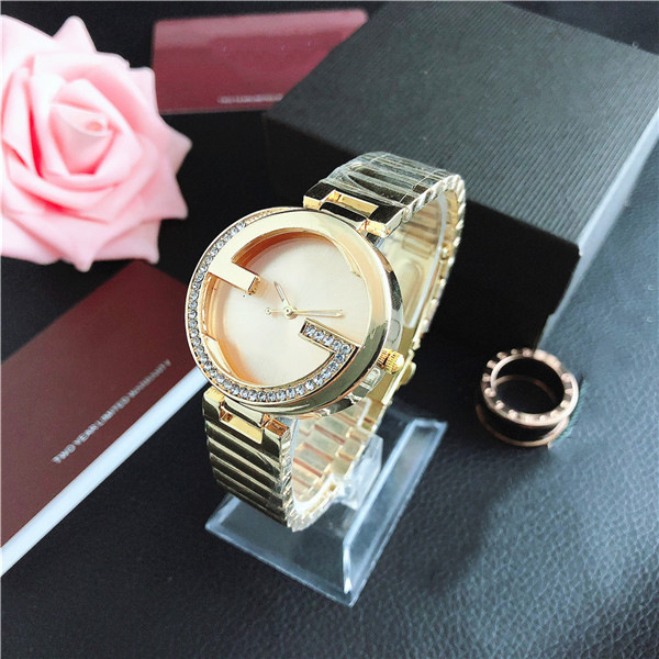 

35.3MM Mens and Women's Quartz Watch Steel Band, Multi-Color Rhinestone Dial, Multiple Choices, Slivery;black