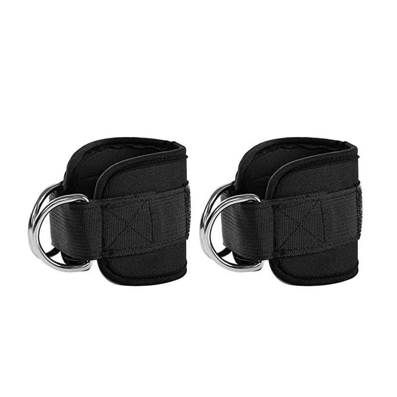 

2pcs Men Women Fitness Gym Training Glute Workout Double D Ring Ankle Strap Neoprene Universal For Cable Machine Cuff Adjustable