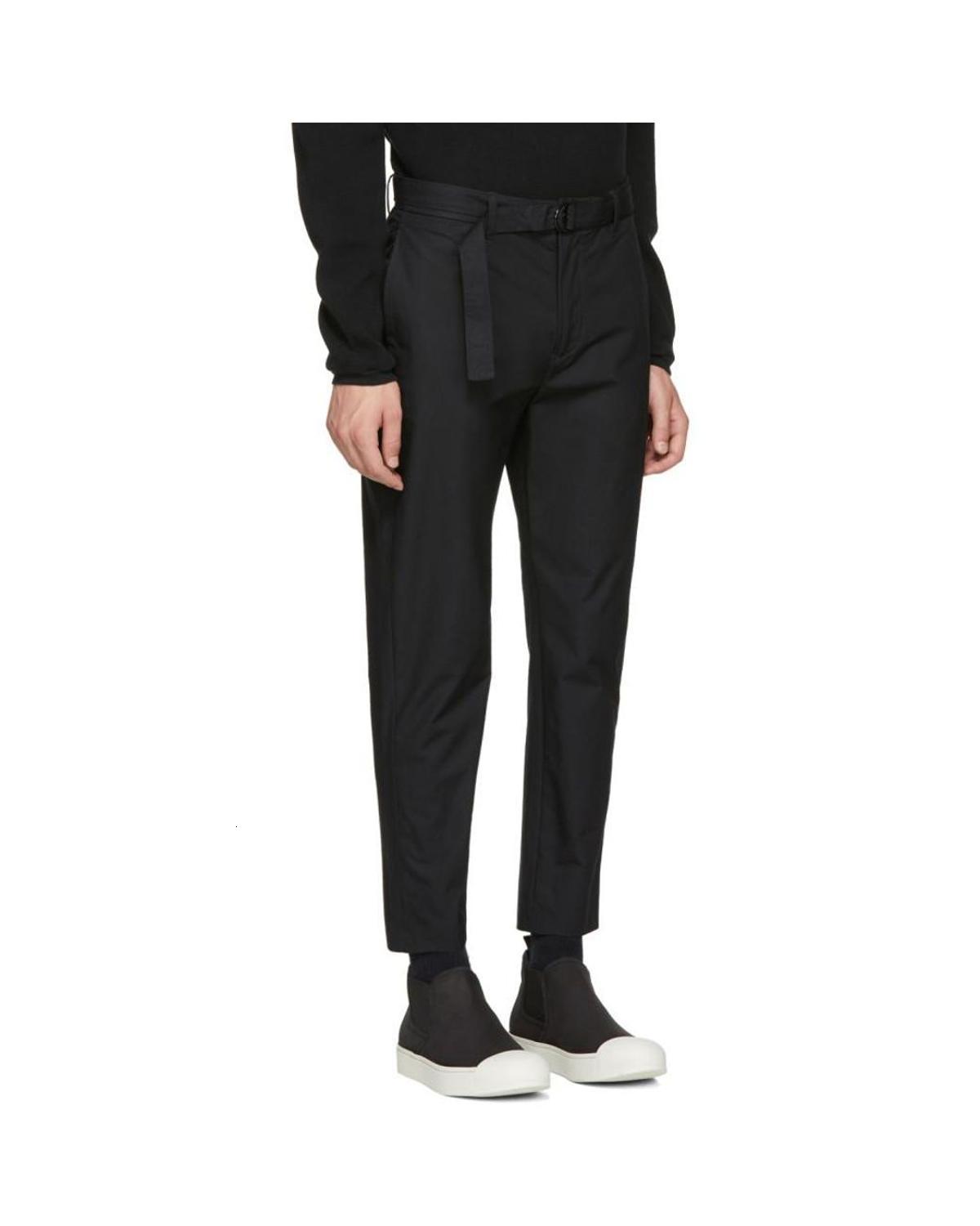 

2021 2744!! Men Spring in Summer New Personality Skinny Pants Nine Metal Buckle Pants. D6RB, Black