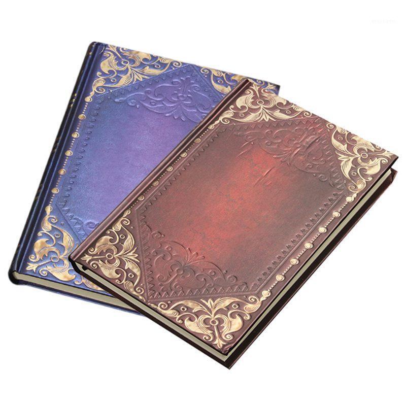 

Vintage Classic Retro Golden Plaid Framed Notebook Portable Diary Journal Book1
