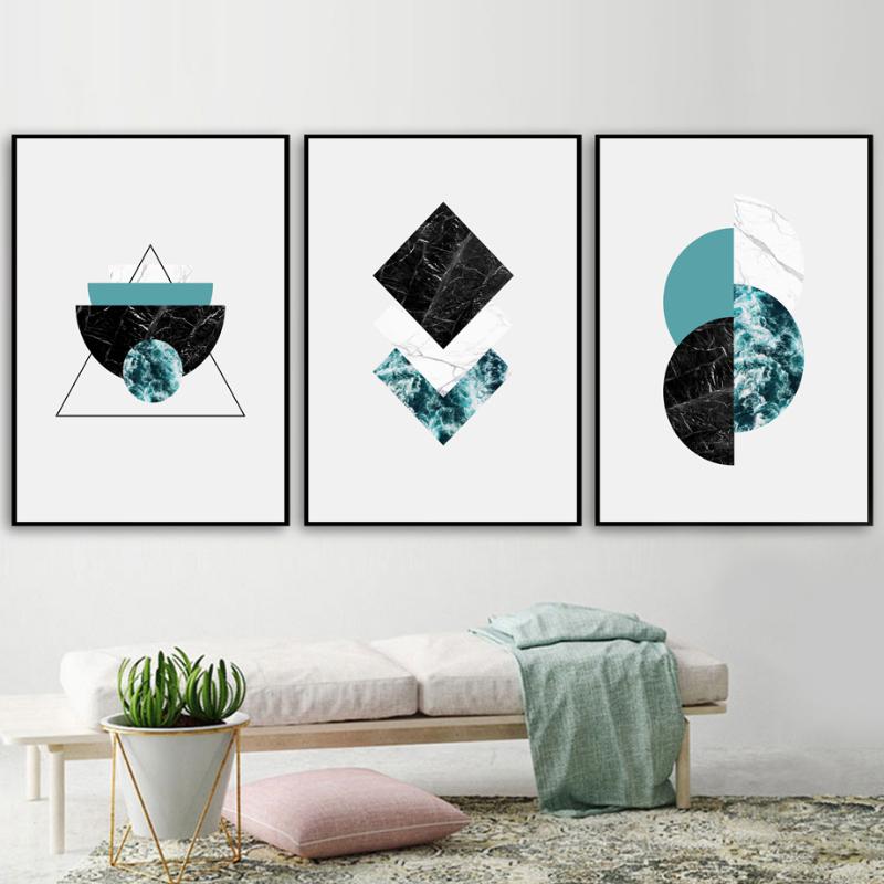 

Marble Geometric Wall Art Canvas Painting Nordic Posters And Prints Art Canvas Prints Wall Pictures For Living Room Decor