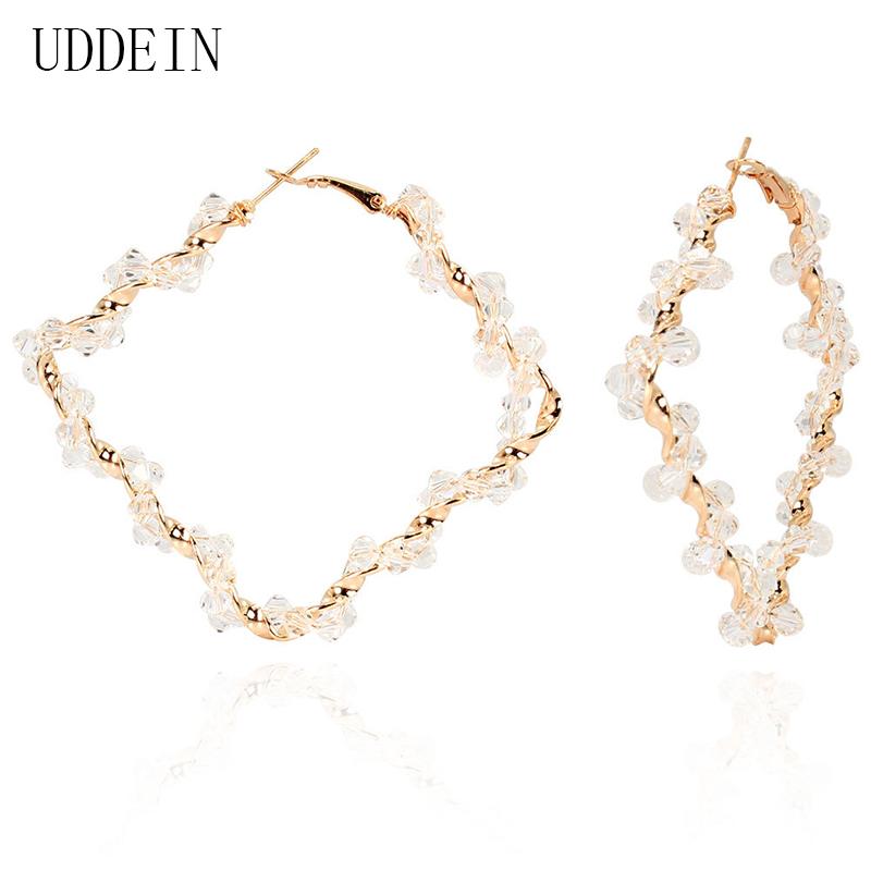 

Hoop & Huggie UDDEIN Earrings For Women Girls Unique Dangle Big Large Circle Square Piercing Brincos Statement Party Jewelry