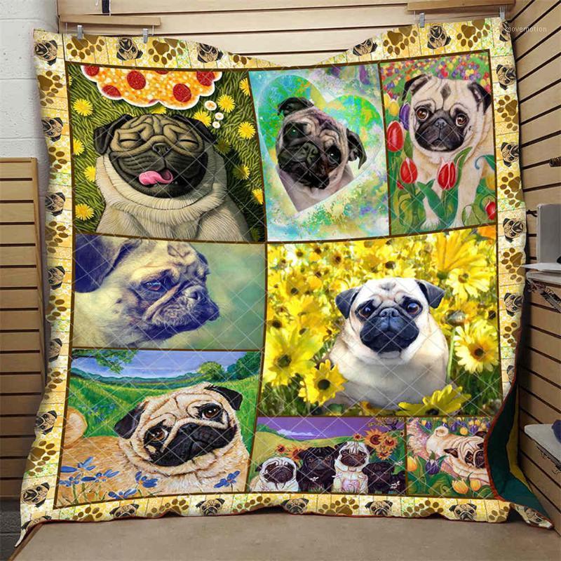 

Cute Pug Quilt Country Style Fresh High End Kids School Adults Bed Summer Autumn Soft Floral Quilt Hot Sales Dropshipping1, Style 15