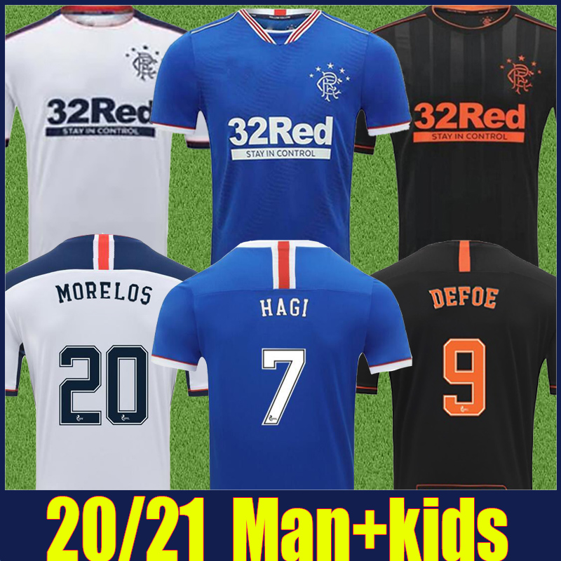 

2020 Scottish football club jersey man kids jersey kit MORELOS DEFOE HAGI football jerseys ROOFE KENT TAVERNIER soccer shirts adult enfants, Black;yellow