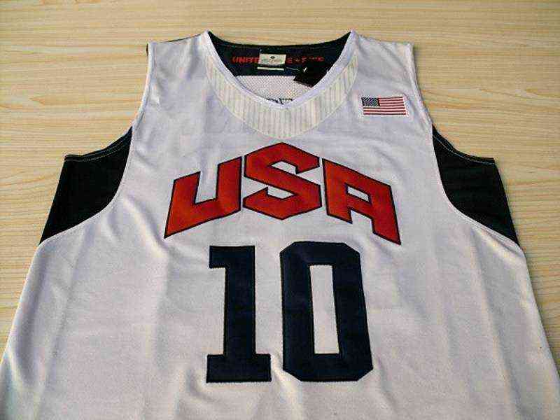 

Stitched 10 Bryant Basketball Jersey Mens USA Dream Team Jersey Stitched Blue White Short Sleeve Shirt -XXL3004