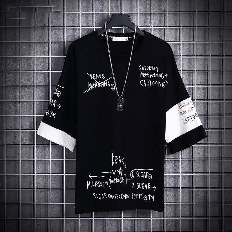 

Men Hip Hop T Shirt Streetwear Funny Letter Print T-Shirt Summer 2019 Harajuku Tshirt Short Sleeve Tops Tee Skateboard Shirt