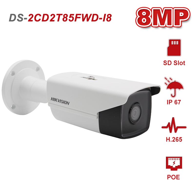 

Hikvision 8MP IP Camera 4K Outdoor DS-2CD2T85FWD-I8 8Megapixel Netzwerk Sicherheit Kugel IP Kameras PoE Gebaut-in SD karte Slot