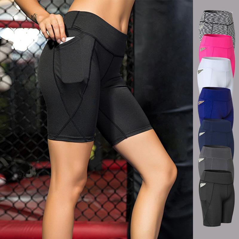 

Vertvie Gym Fitness Women Yoga Shorts Pocket Elastic Sport Shorts Outdoor Running Women' Training Athleisure Clothing1, Black