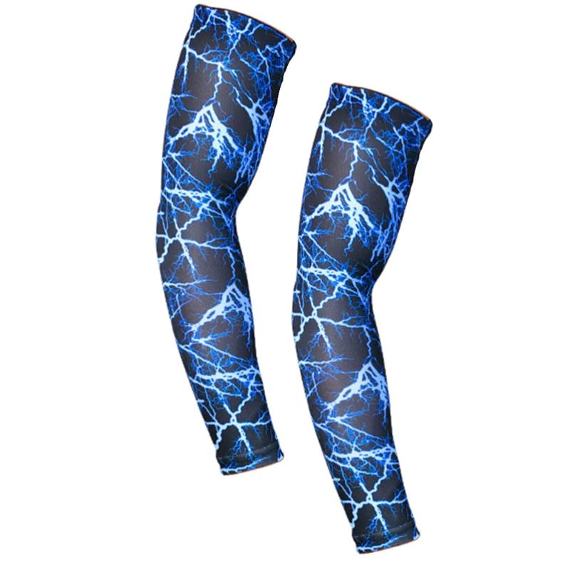 

1 Pair Outdoor Arm Elbow Sleeve Sun Guard Sleeves Cover for Climbing Riding Size M (Blue