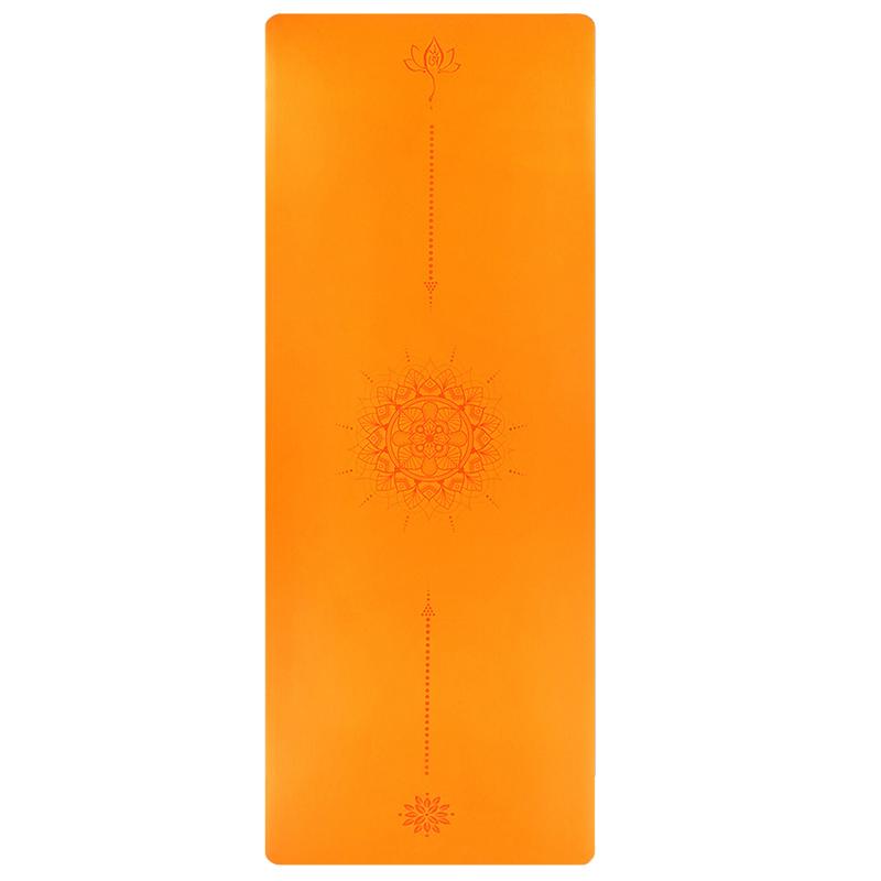 

New Mandala PU Natural Rubber 1.5MM Yoga Mat with Position Line Non-slip Widen Cushion Yoga Hall Gym Fitness Pads 183*68CM, Black