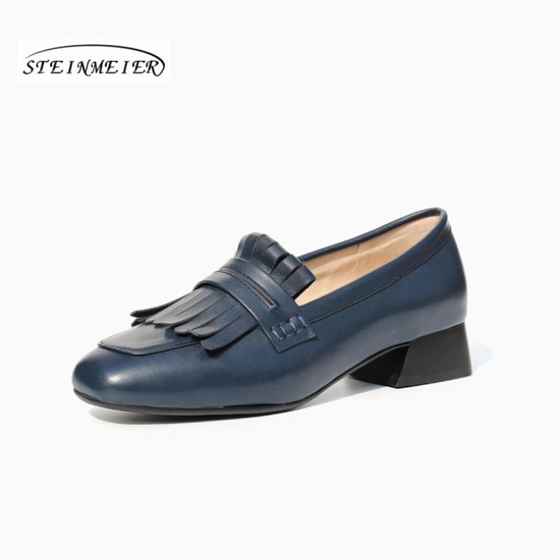 

Women summer casual shoes genuine leather vintage tassel shoes handmade blue oxford for women 2020 sneakers1