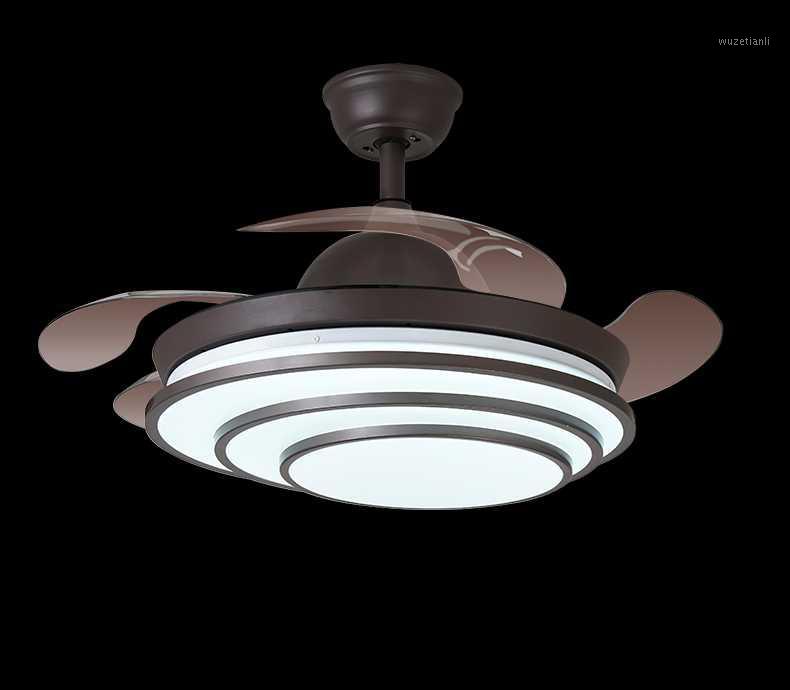 

American Industrial Wind Art Family Ceiling Fan Light Expenses Drawing Room Led Lighting High Quality Acrylic Invisible Lamp1