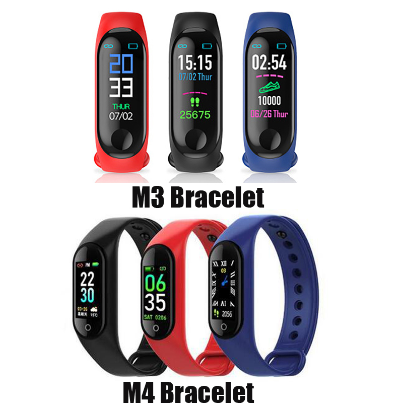 

M3 M4 Smart Band Fitness Tracker Sport Bracelet Heart Rate Smart Watch 0.96inch Smartband Monitor Health Wristband PK mi Band 4