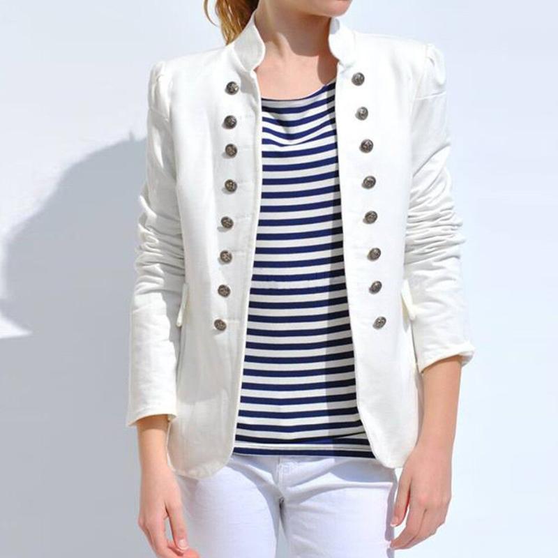 

New Sytyle Fashion Women Lady Suit Coat Winter Warm Vintage Tailcoat Jacket Overcoat Outwear Uniform Buttons Coat, Blue