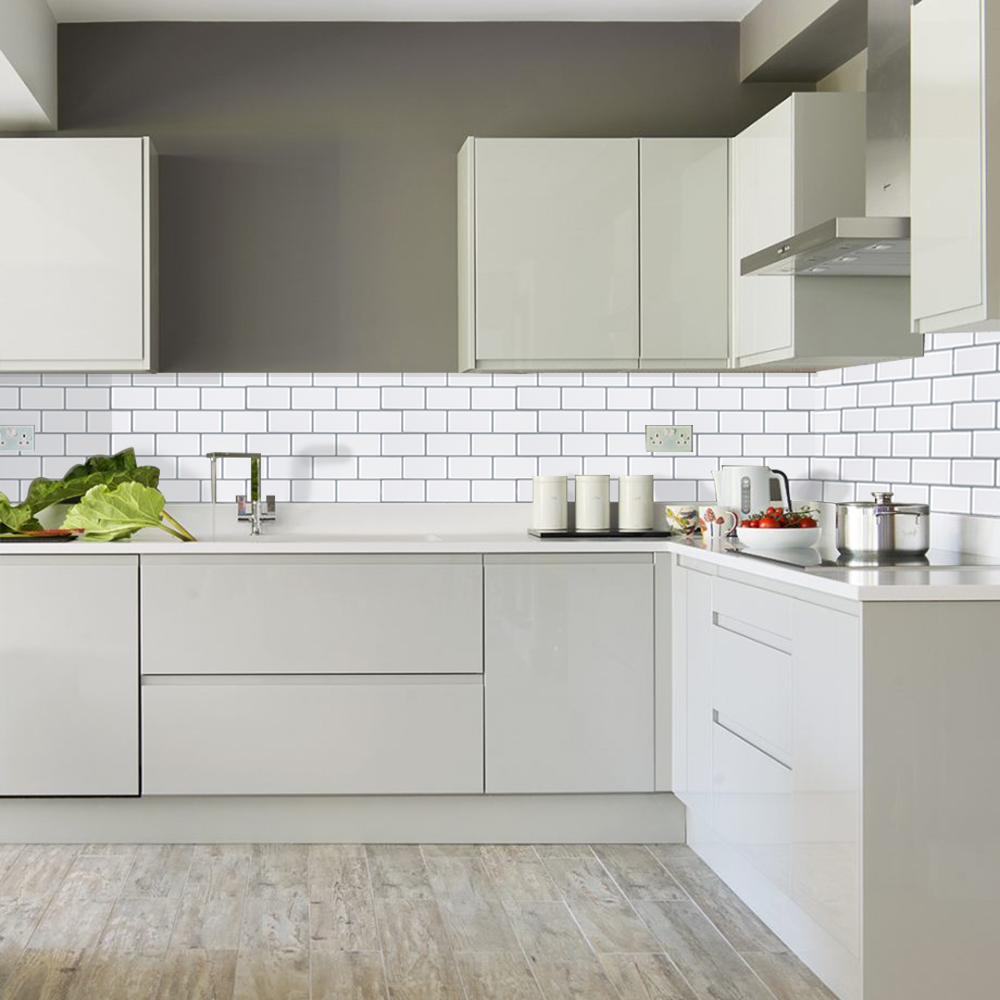 

Wall Sticker Wallpaper Tile Post 3D Modern Minimalist Style Kitchen Bathroom Waterproof & Dirt Proof 11" x 10