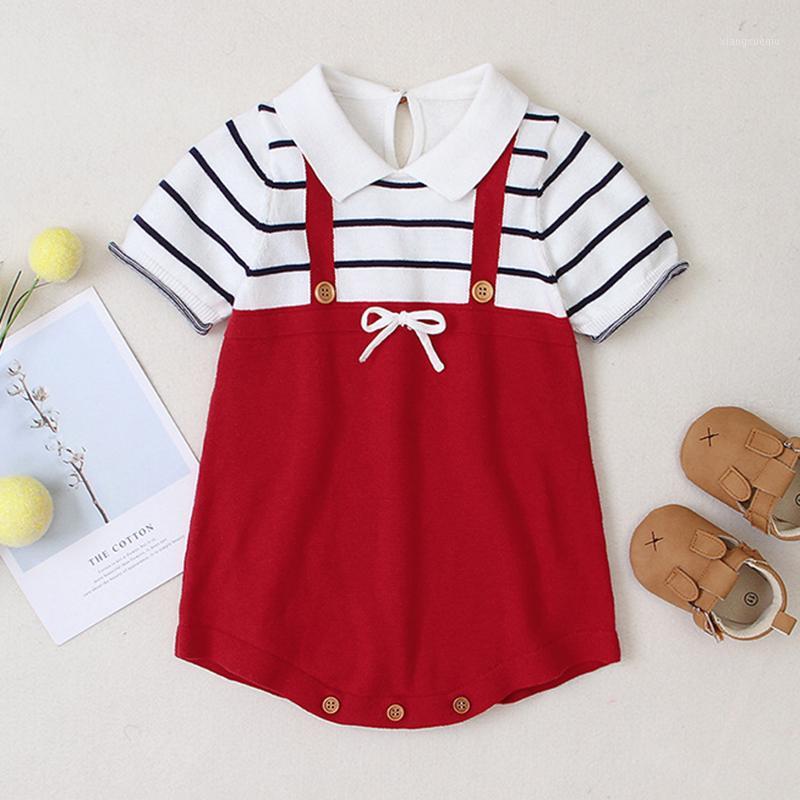 

Infant Baby Short Sleeve Romper New 2020 Newborn Baby Girl Clothes Rompers Autumn Girls Bow knot Knitted Rompers1, 82w367 rubber red
