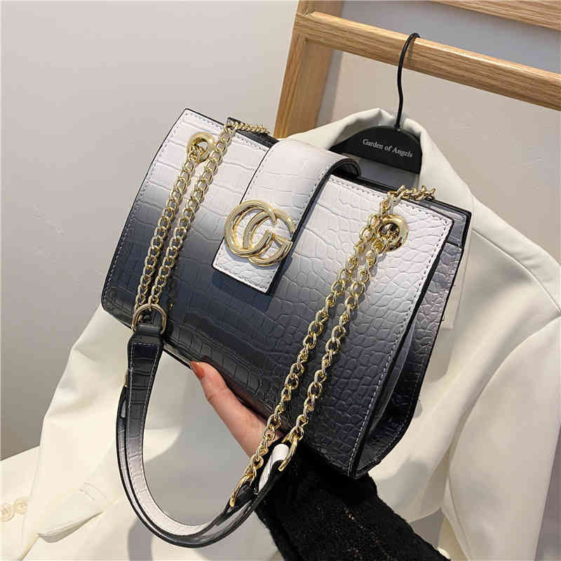 

70% OFF Fashion new ladies bags s new color contrast chain shoulder Korean fashion messenger simple capacity handbagZBR2, Green
