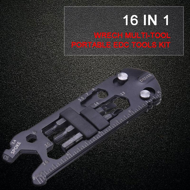 

16 In 1 Wrench Multi-tool Portable Tools Kit Mini Universal Bicycle Chrome Vanadium Steel Home Repair Tools