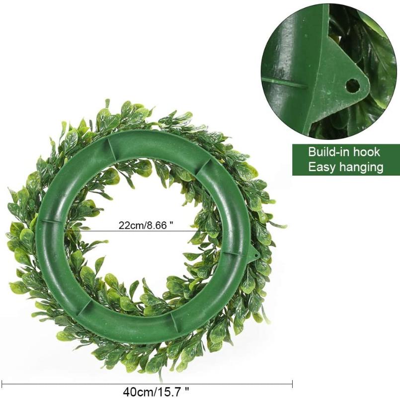 

40CM 15.7 inches / pcs DIY Wedding Silk Wreath Green Leaf Artificial Flower For Front Door Window Room Car Decoration