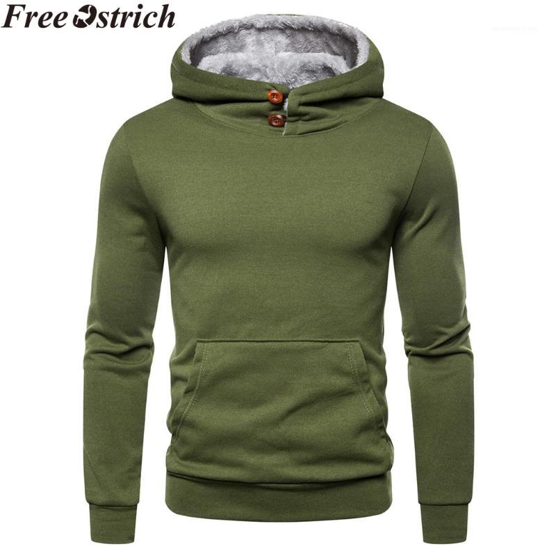 

Sweatshirts men loose warm plush long-sleeved hooded pullover button drawstring Winter Coat plus size sweatshirts casual tops1, Gray