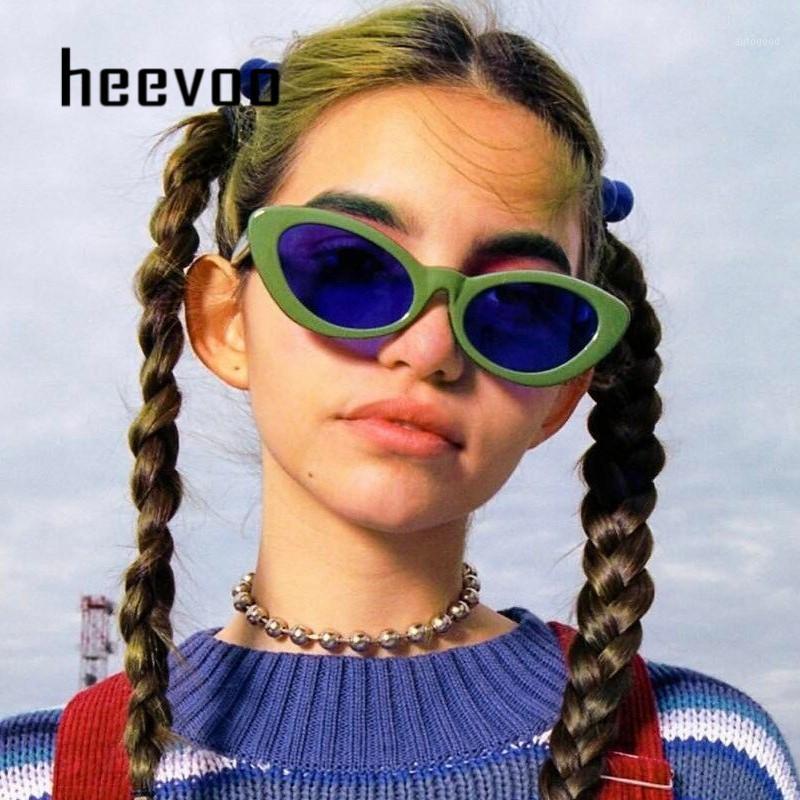 

Sunglasses Vintage Cat Eye Women Retro Small Oval Frame Sun Glasses Female Women's Shade Brand Designer Cateye Sunglass UV4001