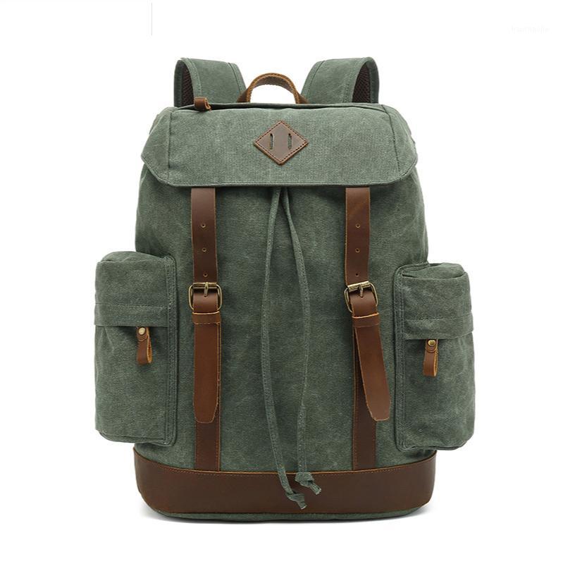 

TOtrait New Fashion Teen's Backpack Vintage Canvas Women Backpack School Bag Men's Travel Bags Adolescence Ladies Girl1, Green