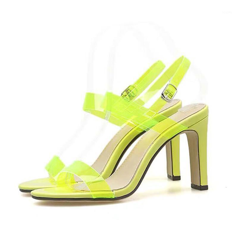 

11cm high heel sandals women sexy party yellow buckle belt shoes large 35-42 design fashion brand sandals for ladies1