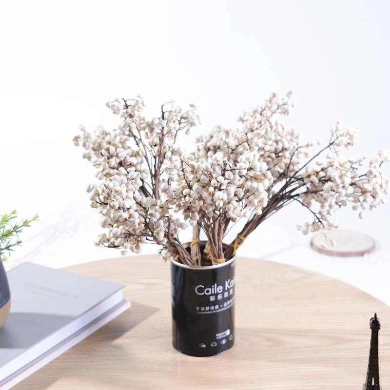 

1 Bunch Of Plastic Natural Tallow Berry Dried White Berry Branch For Home Wedding Christmas Flower Core Accessories Fake Plant1