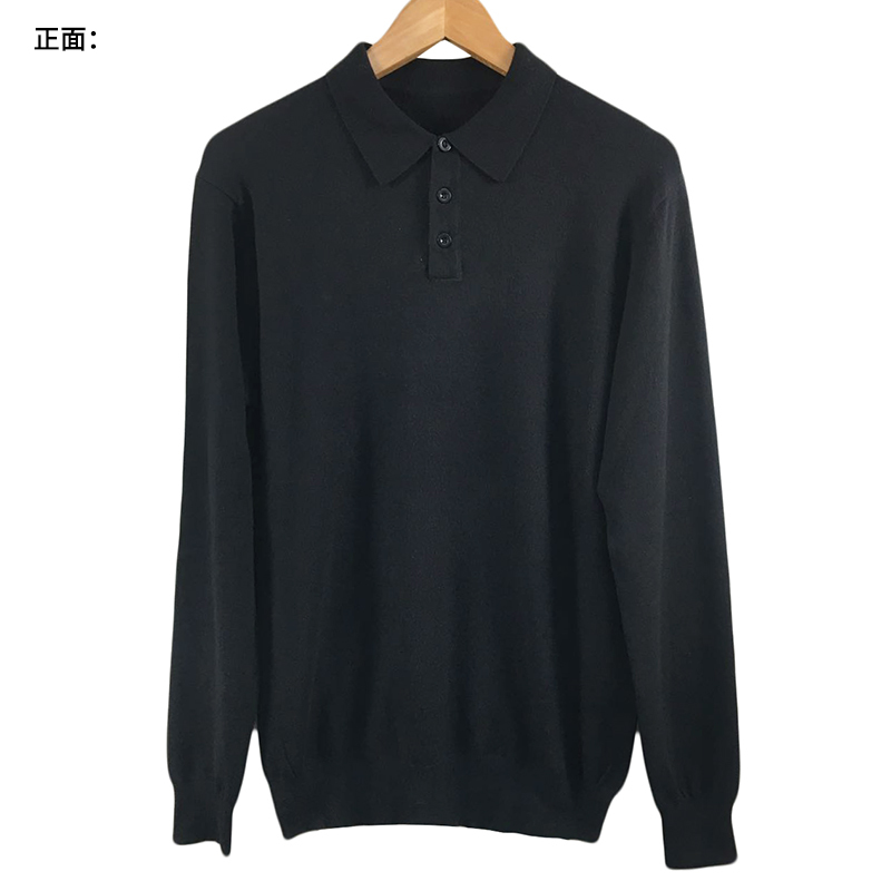 

2021 The New New Type of Fall Dressed Elastic Thin Black Long From Polo Glove Turn-collar Men's Shirt in Malha Sweater J809 Vh91