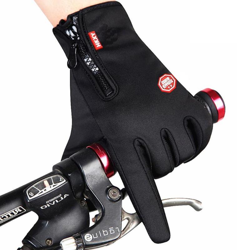

Winter Outdoor Sport Gloves Touchscreen Bicycle Bike Cycling Running Gloves For Men Women Windproof Simulated Warm, Black