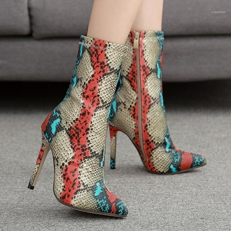 

High Pointed Elastic Boots Stiletto Boot Sexy Women Sexy Snake Stocking Sock Shoes Pumps1, Green