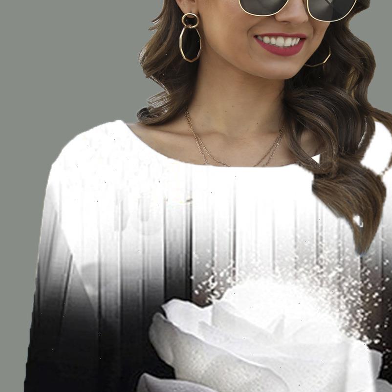 

women flower printed t shirt stretch loose irregular casual plus size 4xl 5xl 2021 spring street fashion ladies tee shirt, White