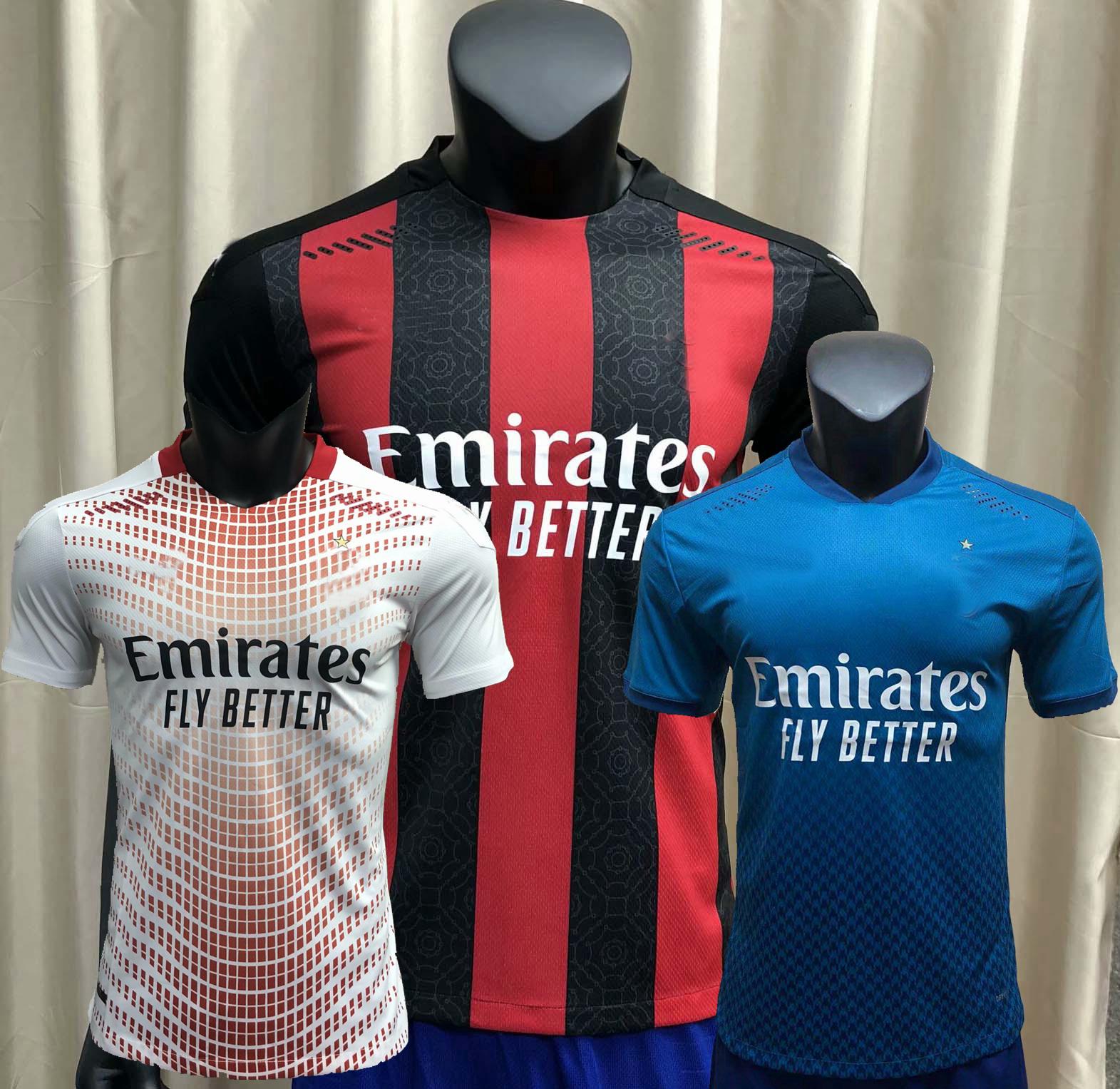 

Player version 20 21 AC soccer jersey home away 3rd Milan BRAHIM THEO IBRAHIMOVIC 2020 2021 football tight Player shirt, Black;yellow