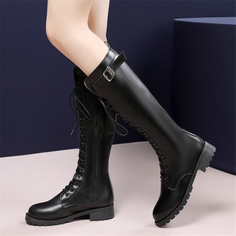 

High Female 2021 New Bow But Knee Straps Knickers Buckled Fashion Riding Boots Casual Women's Shoes O968, 01