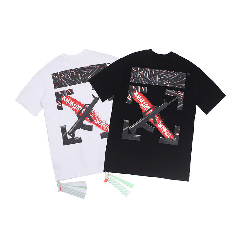 

Chao Off Style White Ak Arrstyle Print Oversized Short Sleeve, Black
