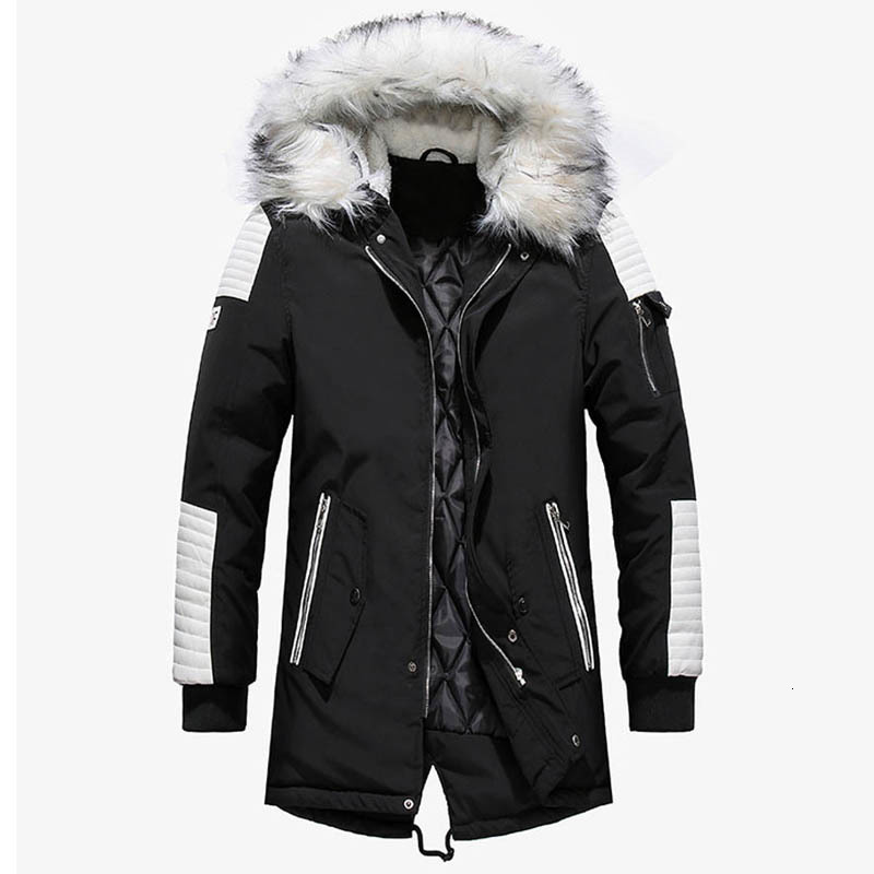 

2021 Dropshipping New Men Winter Jacket Hot Pants Long Casual Outwear with Jackets and Men's Coats Wear MBCE, Black white.