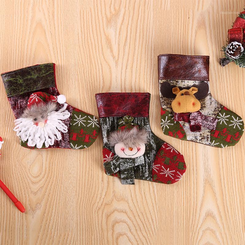 

2/3Pcs New Year Christmas Stocking Santa Claus Elk Snowman Candy Sock Xmas Tree Home Festival Hanging Decor Kids Gift Bags1