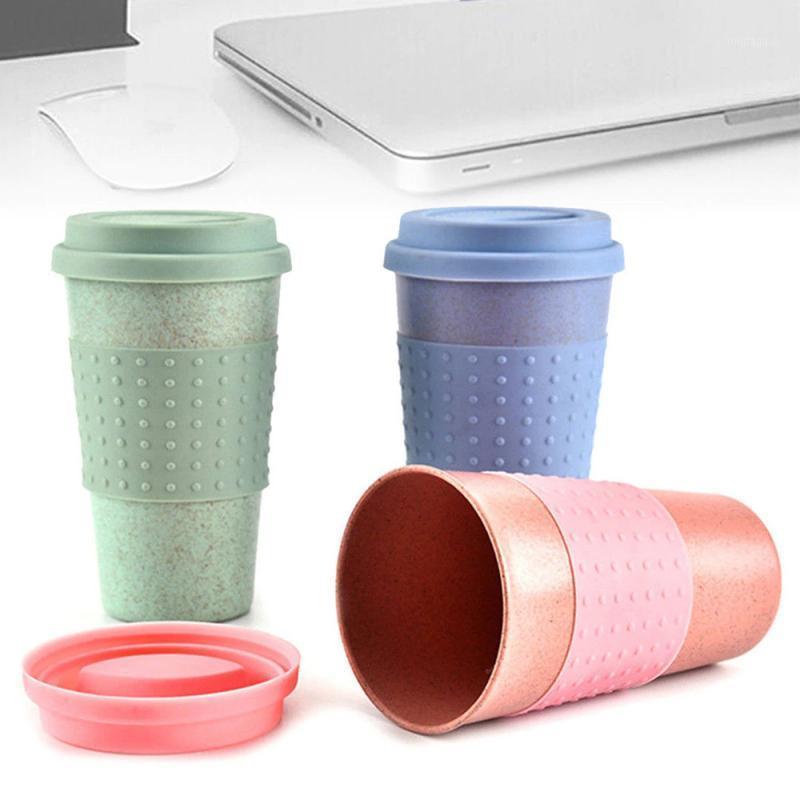 

Wheat Straw Plastic Coffee Cups Travel Coffee Mug With Lid Travel Easy Go Cup Portable for Outdoor Camping Hiking Picnic1, Blue