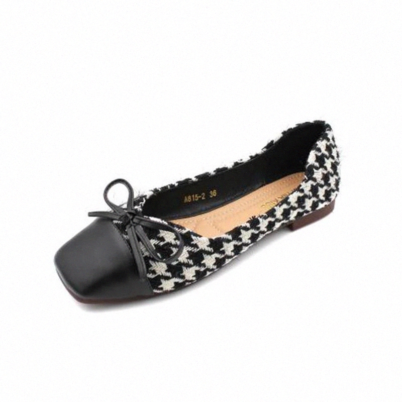 

2021 Spring Fashion Shoes Women Flats Elegant Office Ladies Shoes Slip-on Casual Young Woman Footwear Plus Size 41 A3121 #0b20, Black