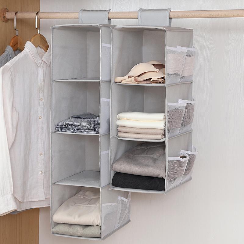 

Wardrobe Storage Closet Organizer Interlayer Drawer Type Clothes Hangers Holder Home Bedroom Hanging Underwear Sock Bra Hang Bag, As picture