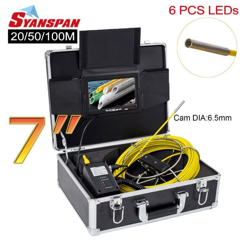 

SYANSPAN 7" Monitor 20/50/100M Pipe Inspection Video Camera,IP68 1000TVL Drain Sewer Pipeline Industrial Endoscope System 6.5mm1