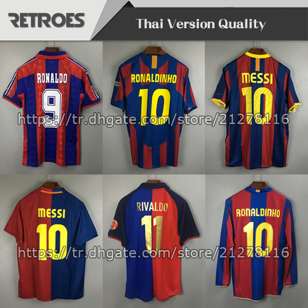 

2006 Ronaldinho 11 12 1Retro Home Soccer jersey 1996 1997 Away Classic Thailand Quaersey Stoichkov 98 99 Classic #11 RIVALDO Football Shirt