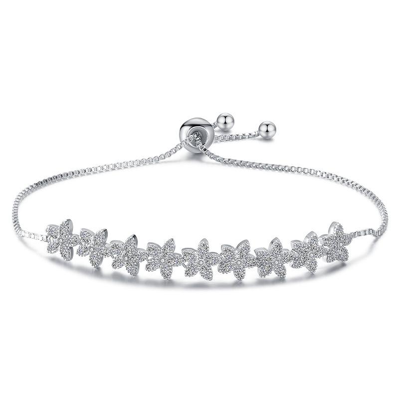 

Tiny Trendy cubic Zirconia Small Flower Set Bracelet Luxury Crystal Adjustable Star Bracelets For Women Fashion Jewelry 2020